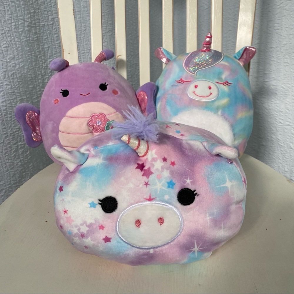 Squishmallows Pastel Unicorn and Butterfly Set